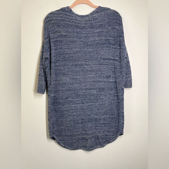Express Blue Marl V-Neck Sweater Size Small Cotton Oversized - Picture 2 of 14